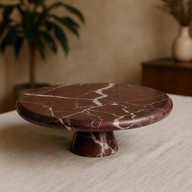 Salmo Red Marble Cake Stand