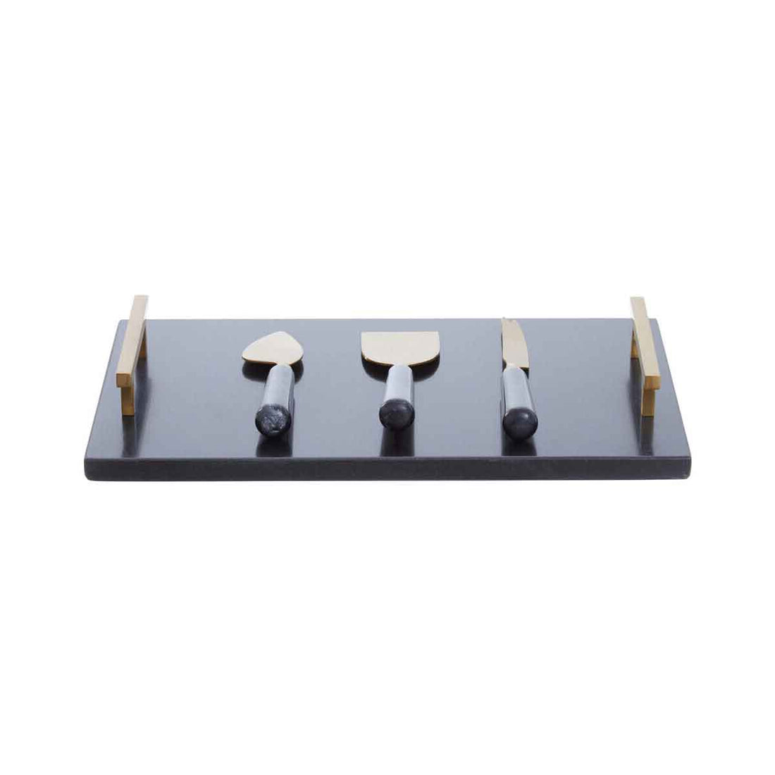 Marina Black and Gold Cheese Board and Knife Set