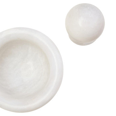 Marmore White Marble Mortar And Pestle