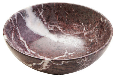 Marmore Red And White Veined Marble Bowl