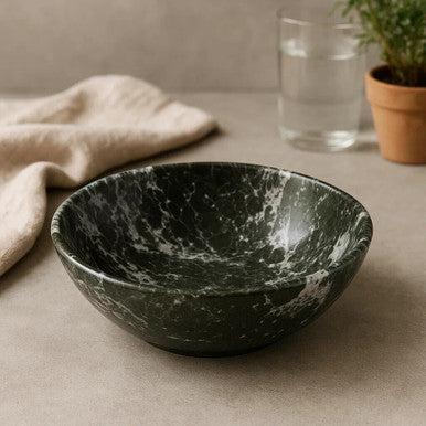 Marmore Black And White Veined Marble Bowl
