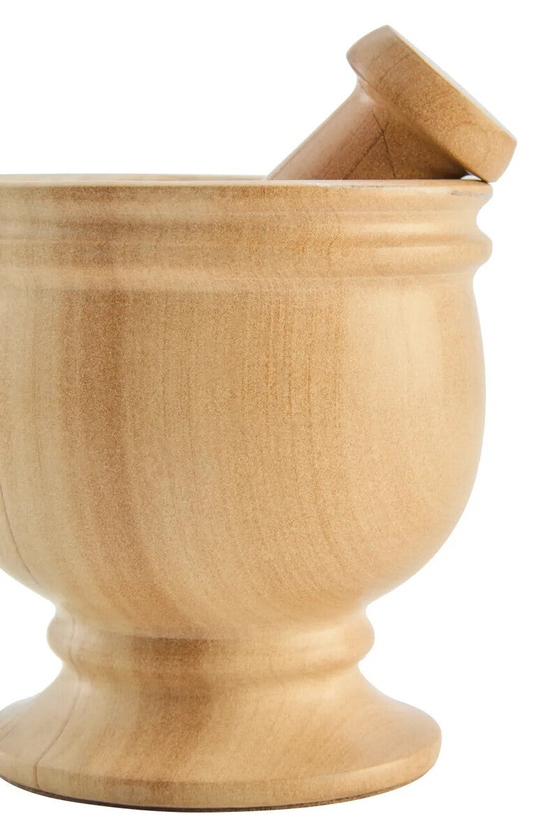 Tiga Teakwood Marble Mortar And Pestle
