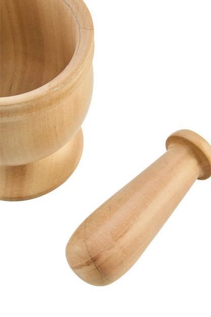 Tiga Teakwood Marble Mortar And Pestle