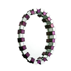 Carlotta Purple Mirrored Glass Wall Mirror