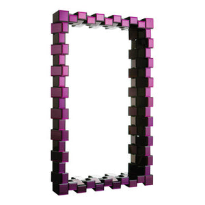 Carlotta Purple Mirrored Box Frame Wall Mirror