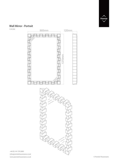 Carlotta Purple Mirrored Box Frame Wall Mirror