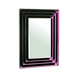 Purple Mirrored Bevelled Frame Wall Mirror | Carlotta