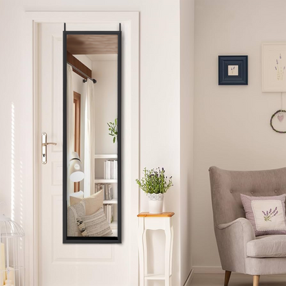 Mize Black Plastic Frame Over Door Mirror