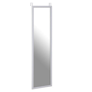 Mize White Plastic Frame Over Door Mirror