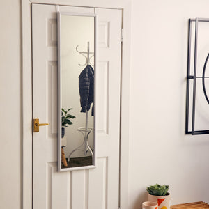 White Plastic Frame Over Door Mirror | Mize