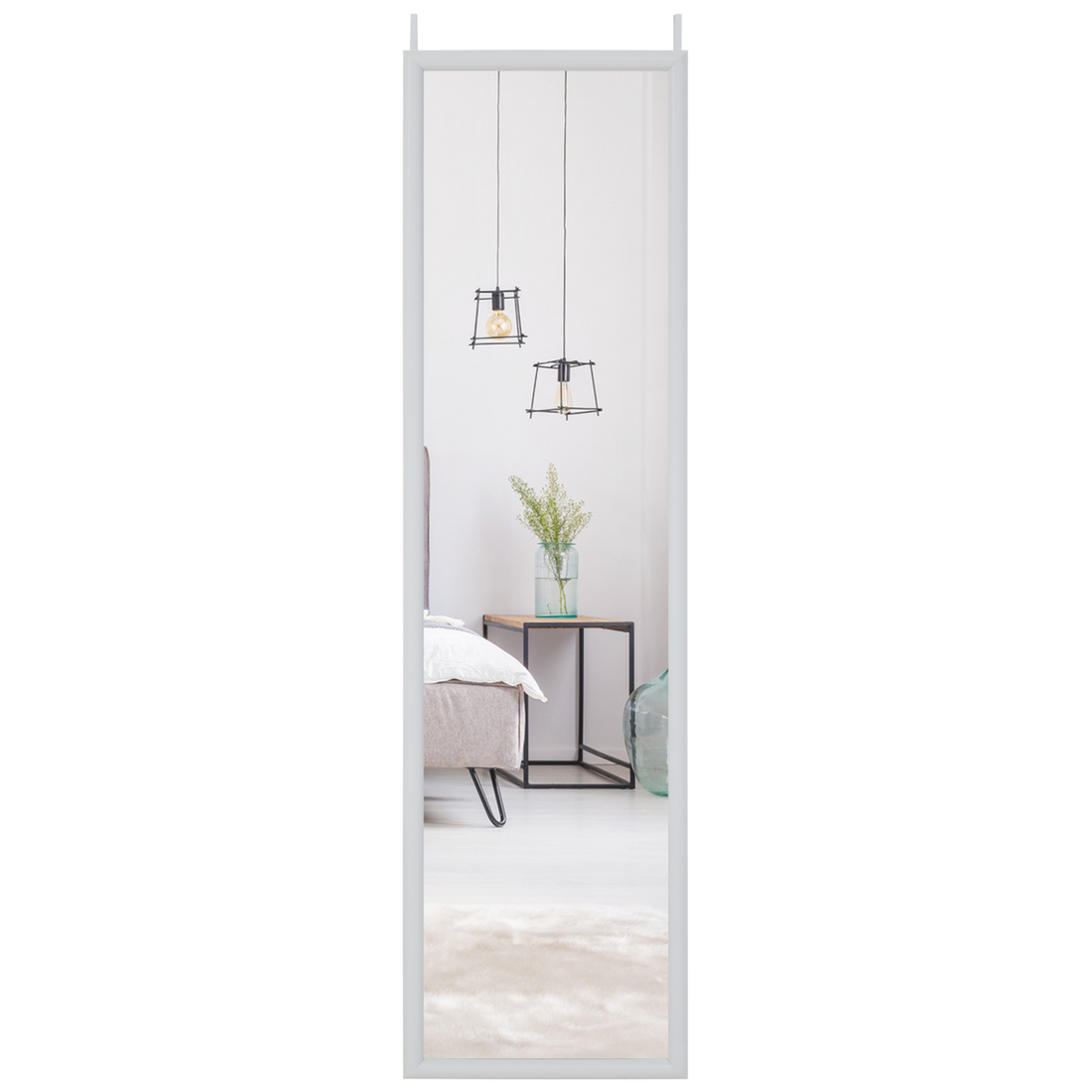 Mize White Plastic Frame Over Door Mirror