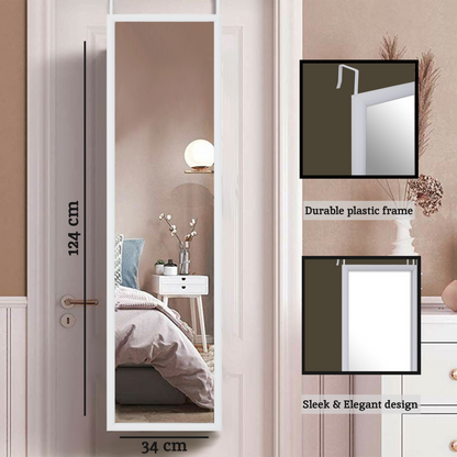 Mize White Plastic Frame Over Door Mirror