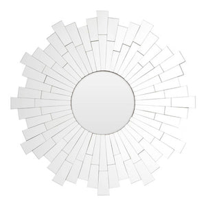 Glitzy Sunburst Design Round Wall Mirror