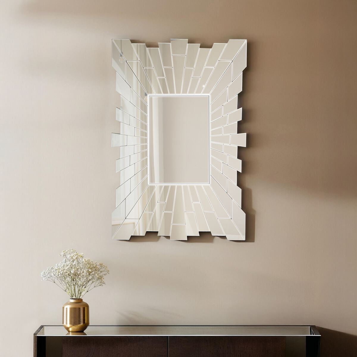 Glitzy Rectangular Wall Mirror