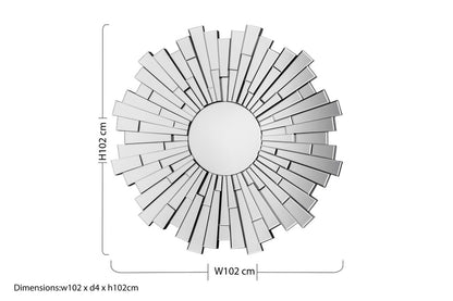Glitzy Sunburst Round Wall Mirror