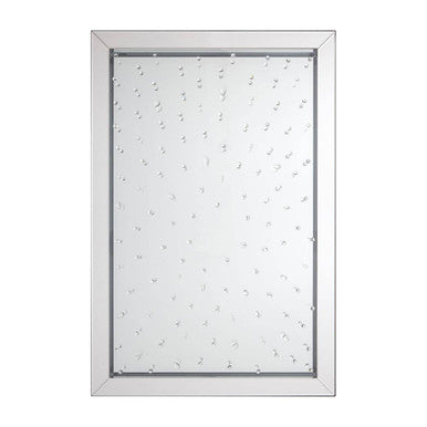 Decorative mirror with a silver frame on a white background