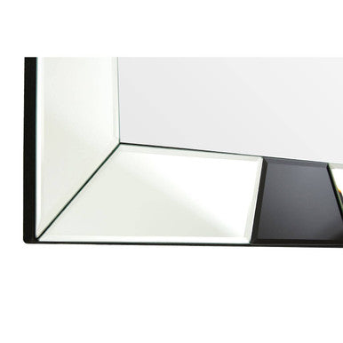 Milania Black And White Bevelled Border Wall Mirror