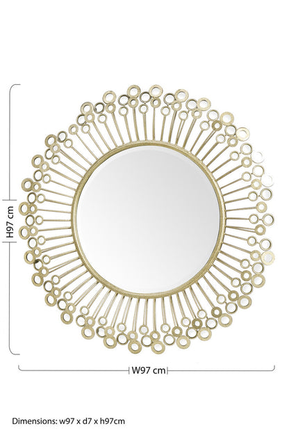 Cissell Mirrored Disc Detail Wall Mirror