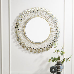 Mirrored Disc Detail Wall Mirror | Cissell