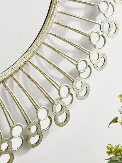 Cissell Mirrored Disc Detail Wall Mirror
