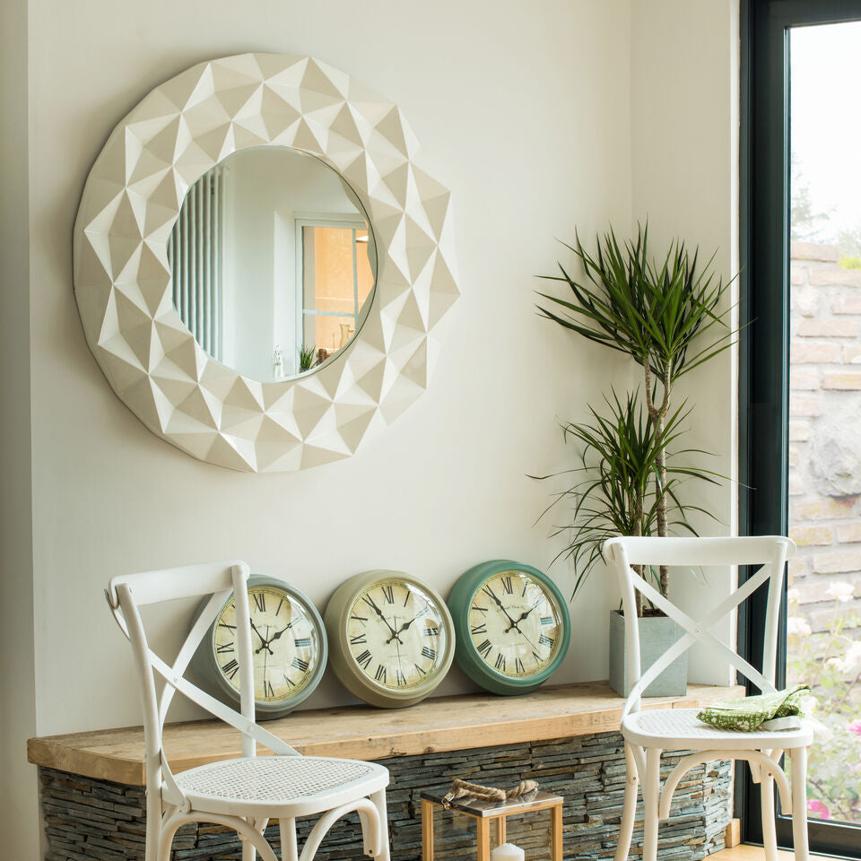 Stockholm White High Gloss 3D Design Wall Mirror