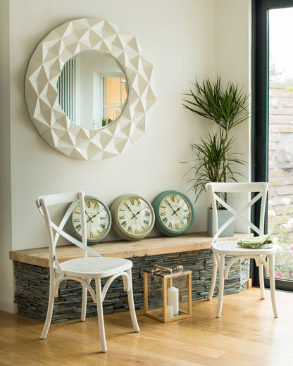 Stockholm White High Gloss 3D Design Wall Mirror