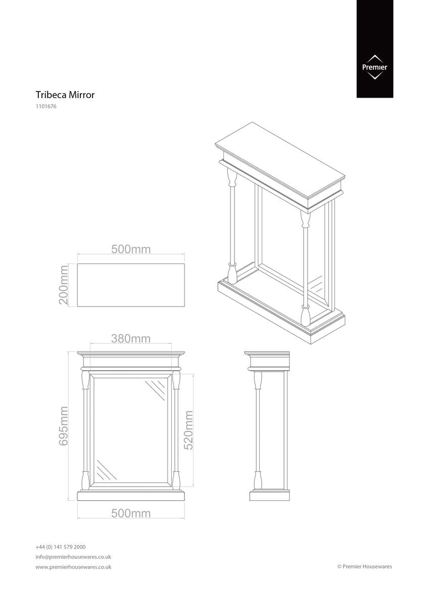 Tribeca Fir Wood and Metal Mirror