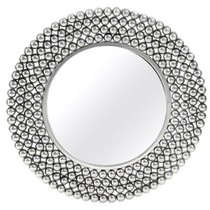 Pewter Finish Iron Wall Mirror | Templar