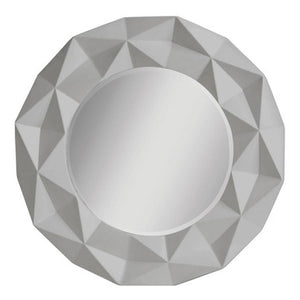 Stockholm 3D Effect Grey High Gloss Round Wall Mirror