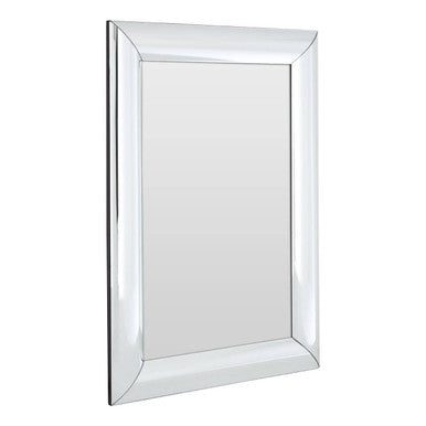 Petillo Thick Silver Frame Rectangular Wall Mirror