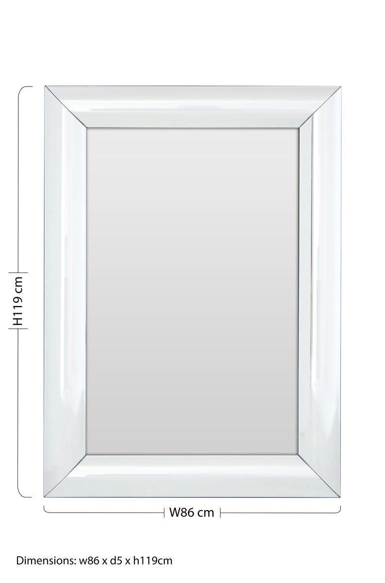 Petillo Thick Silver Frame Rectangular Wall Mirror