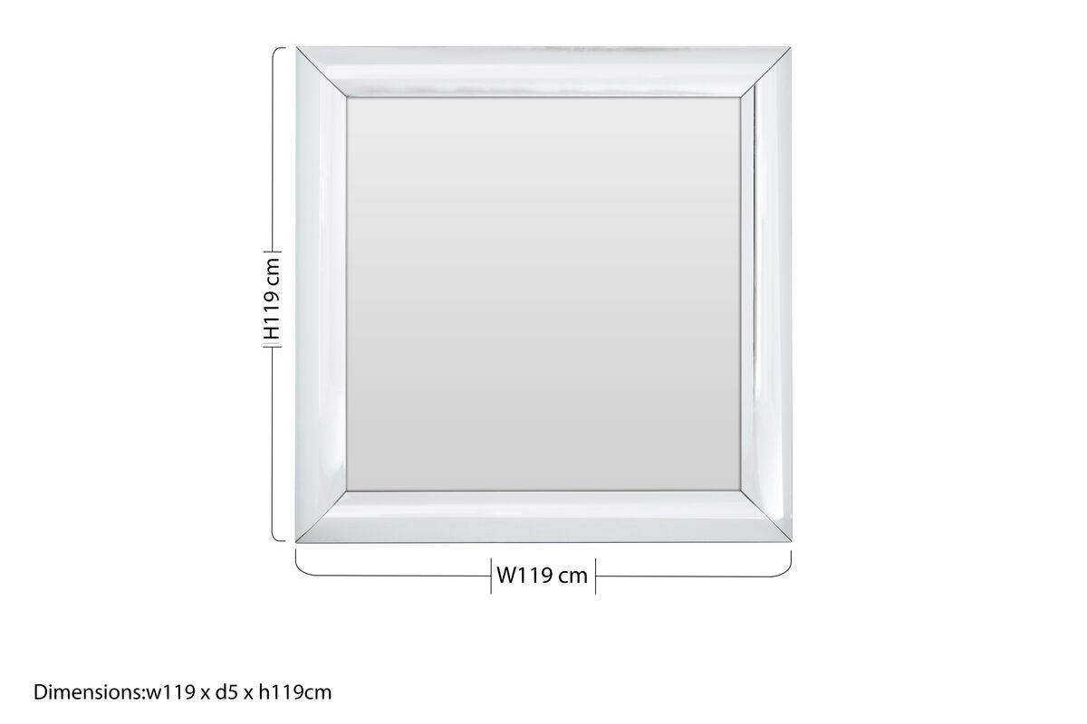 Petillo Thick Silver Frame Small Square Wall Mirror