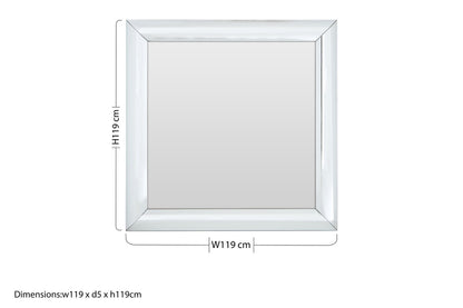 Petillo Thick Silver Frame Small Square Wall Mirror