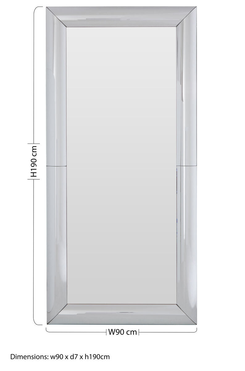 Petillo Thick Silver Frame Large Rectangular Wall Mirror