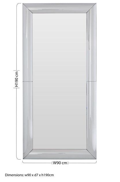 Petillo Thick Silver Frame Large Rectangular Wall Mirror