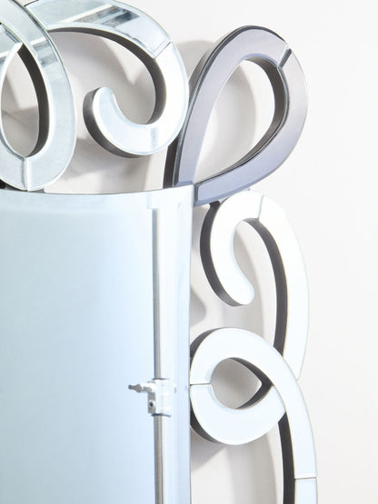 Vivienne Black and Silver Scroll Design Wall Mirror