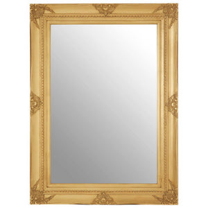 Brussels Baroque Rectangular Gold Finish Wall Mirror