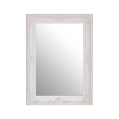 White framed mirror on a white background