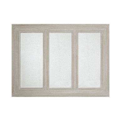 Window with a beige frame on a white background