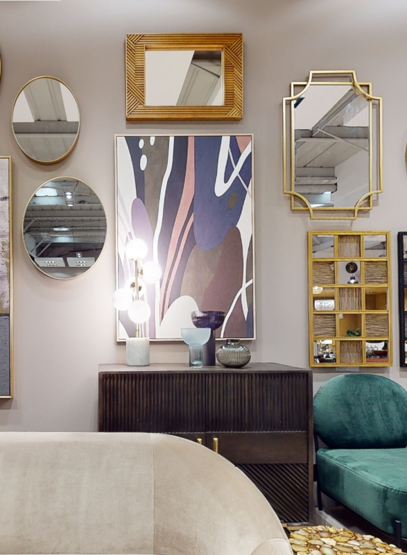 Helen Large Gold Finish Oval Wall Mirror