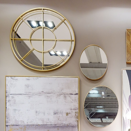 Helen Large Gold Finish Oval Wall Mirror