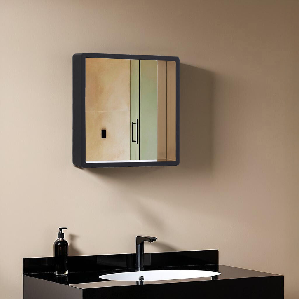 Small Black Wall Mirror with Gold Edge | Bisha