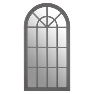 Hawthorne Antique Grey Arched Window Wall Mirror