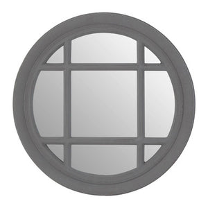 Hawthorne Antique Grey Round Wall Mirror