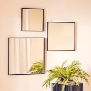 Matt Black Small Square Wall Mirror | Loretta