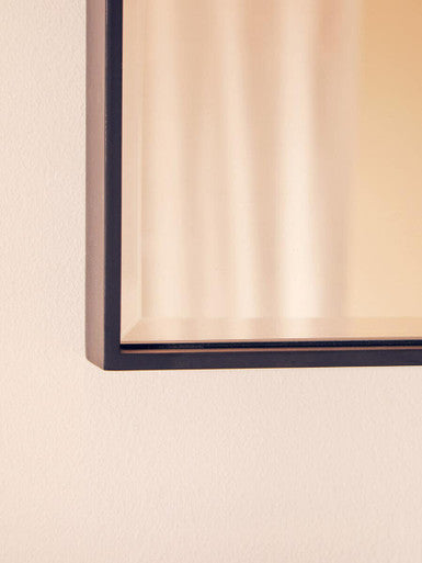Loretta Matte Black Small Square Wall Mirror