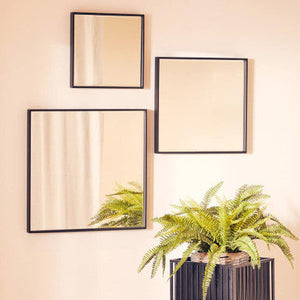 Matt Black Large Square Wall Mirror | Loretta