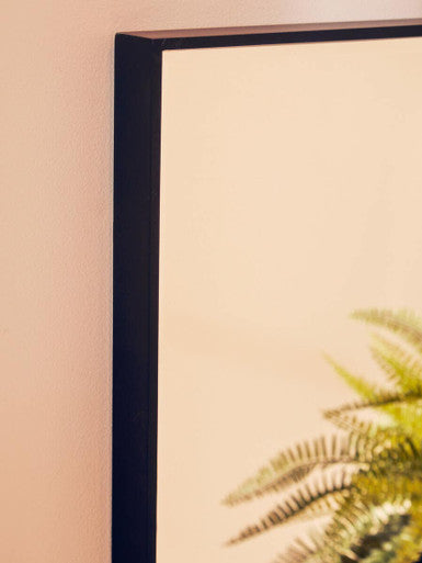 Loretta Matte Black Large Square Wall Mirror