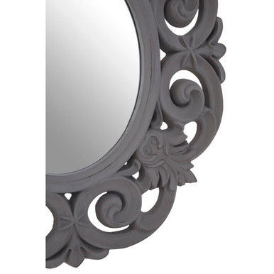 Antique Grey Scroll Design Wall Mirror | Itaka
