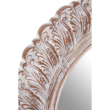 Plume Antique Grey Acanthus Leaf Wall Mirror